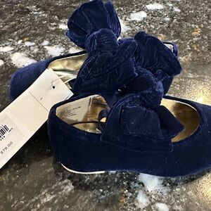 Janie and Jack Velvet Navy Dress Shoes